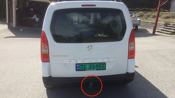 Peugeot Partner med Sykkelstativ