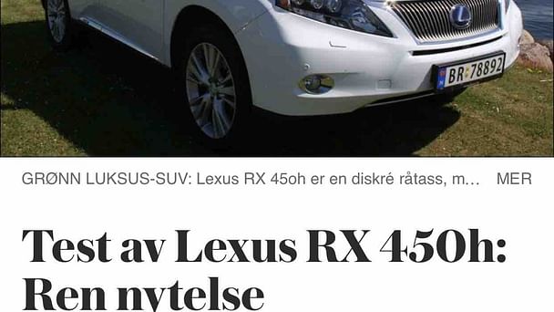 Lexus RX, 2009, Blyfri / Elektrisk (hybrid), automatisk