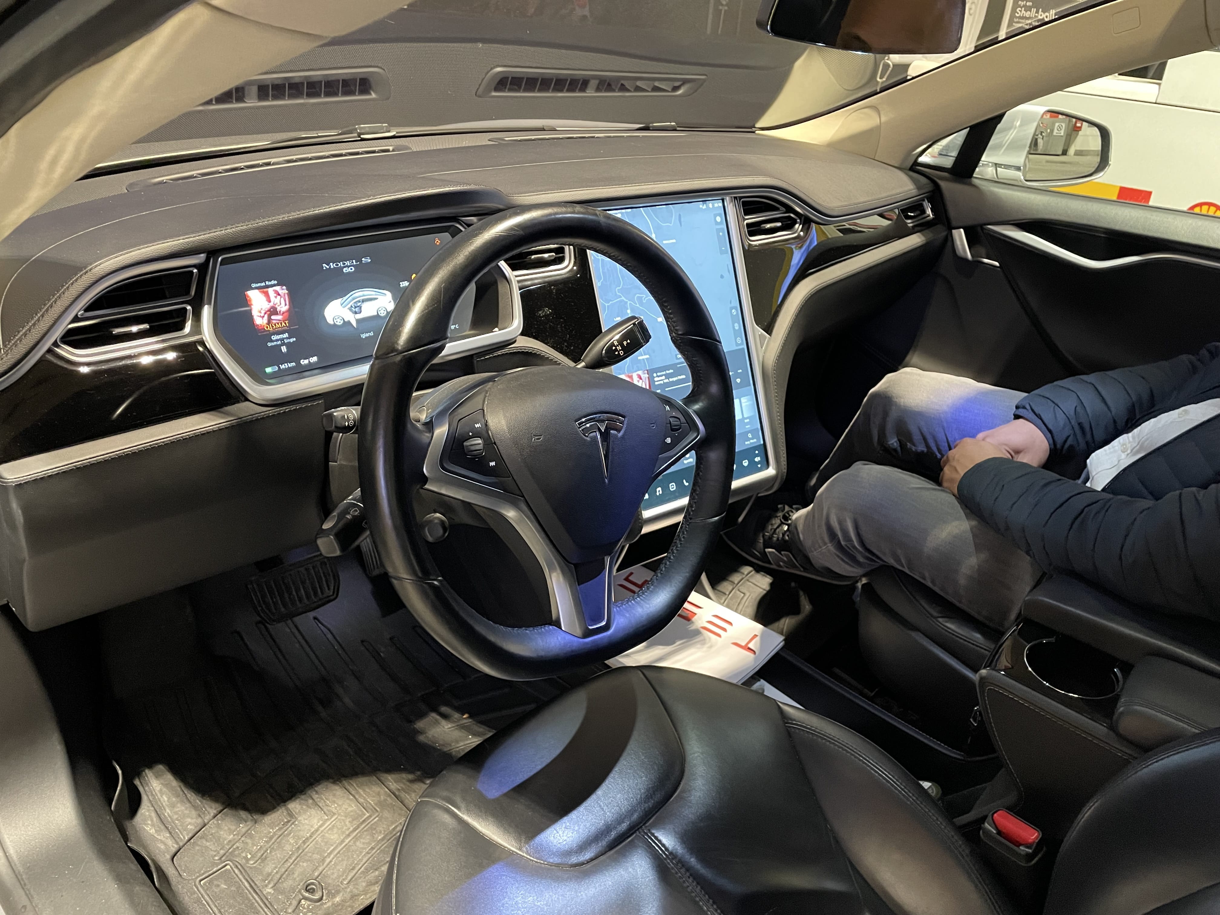 Tesla Model S with Snow tires