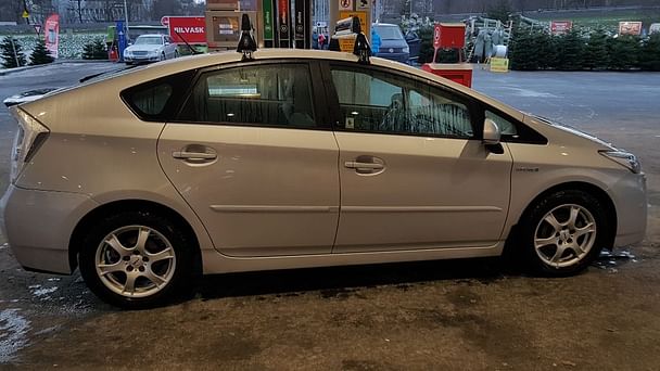 Toyota Prius med Sykkelstativ