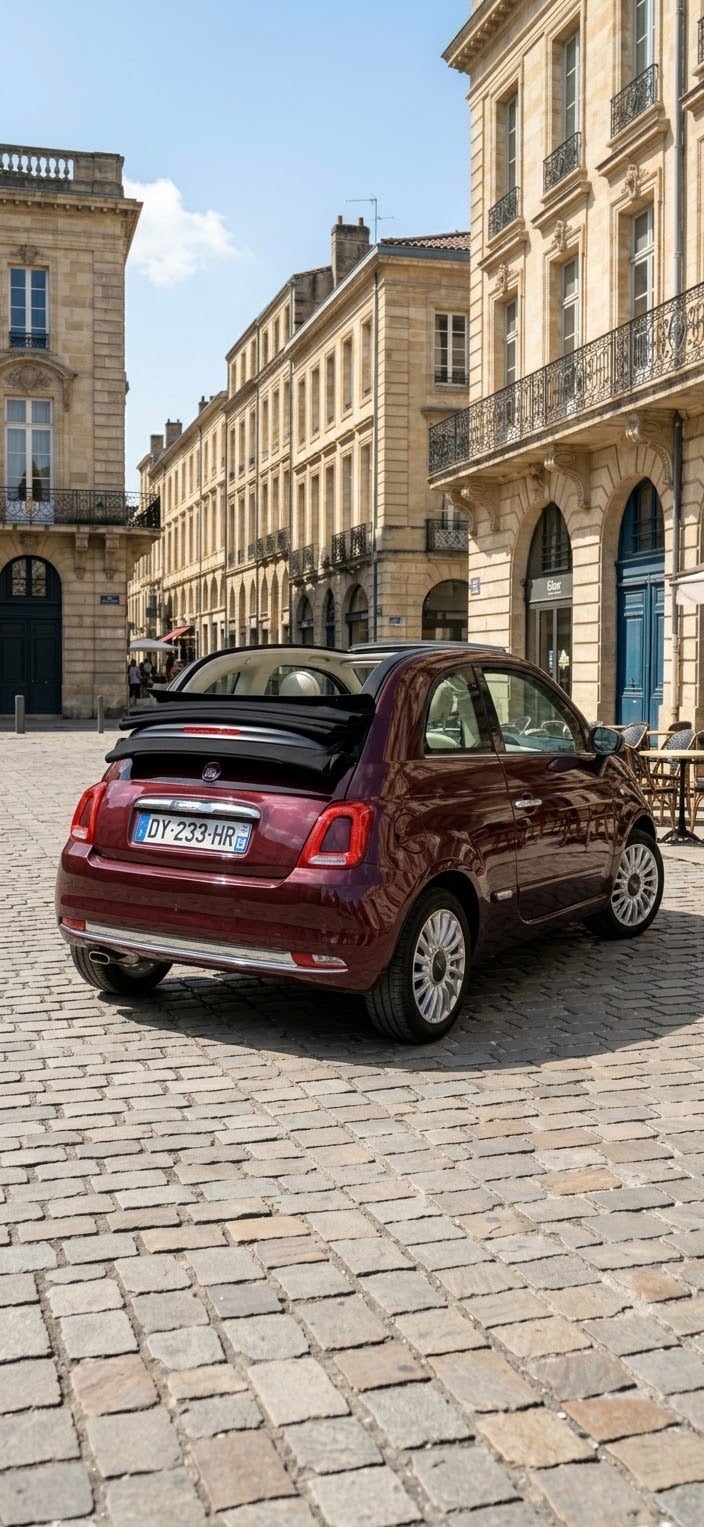 Fiat 500 C  Partez à l’aventure avec notre Fiat 500 Cab – Style, Confort et Liberté à Bordeaux avec Entrée audio / iPod