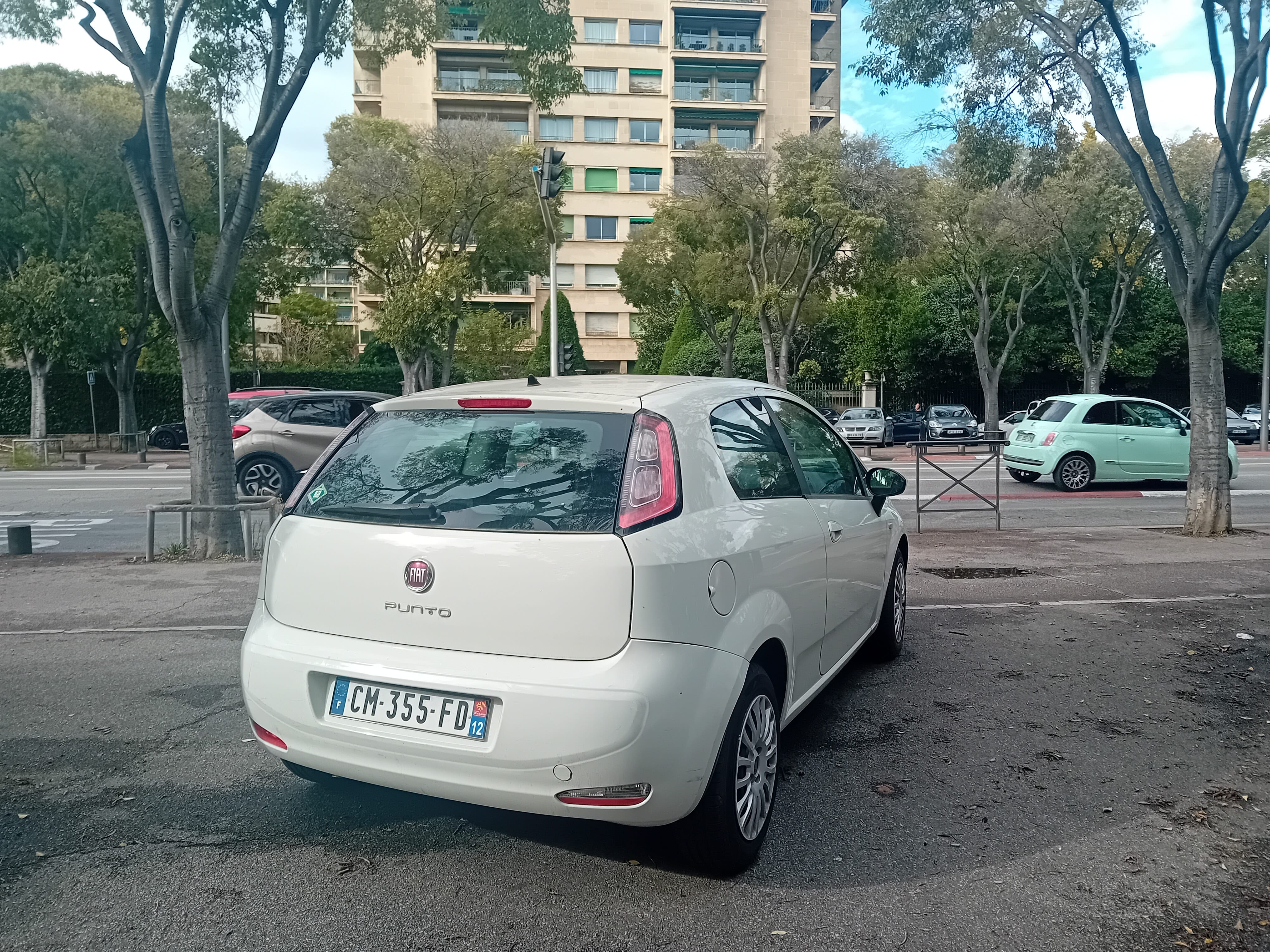 Fiat Punto with Snow chains