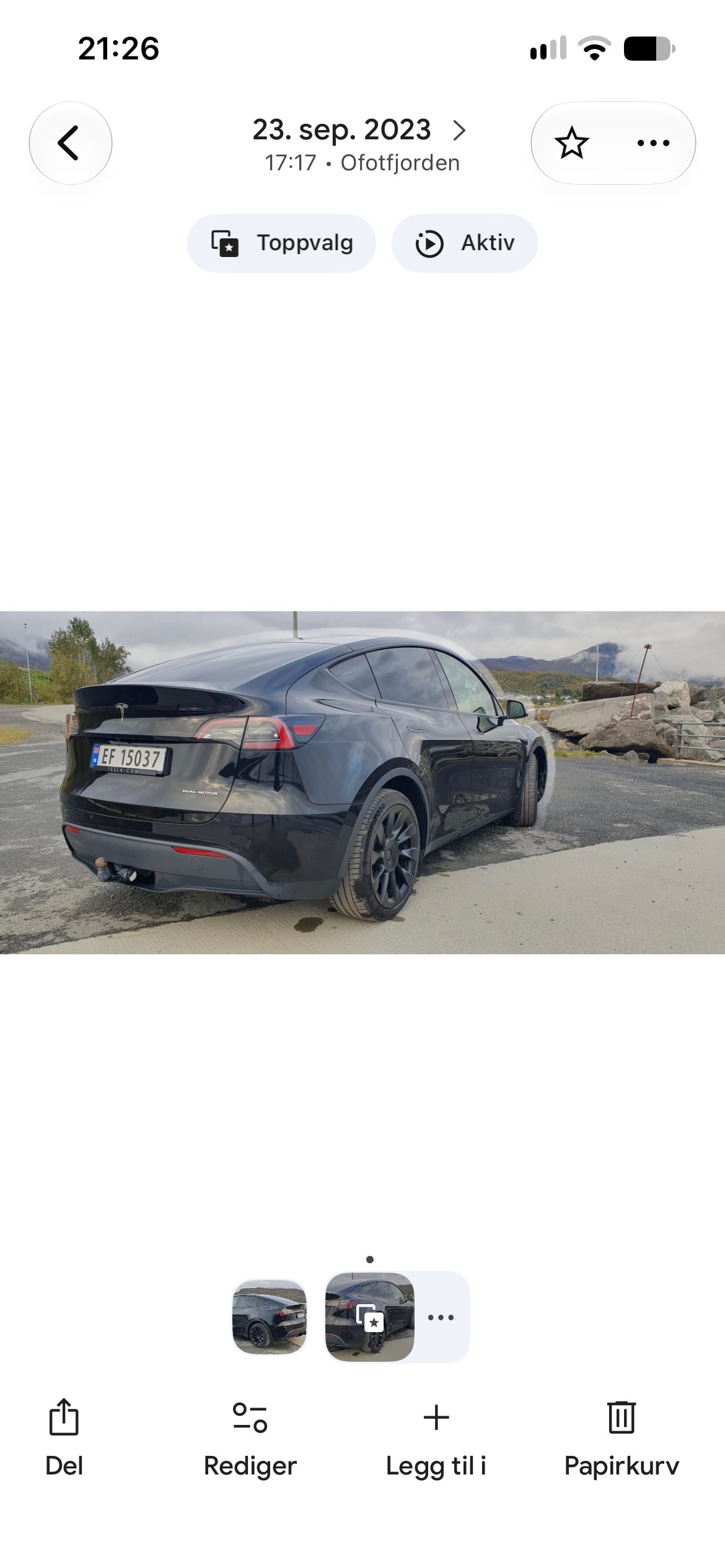 Tesla Model Y Long Range med Ryggekamera