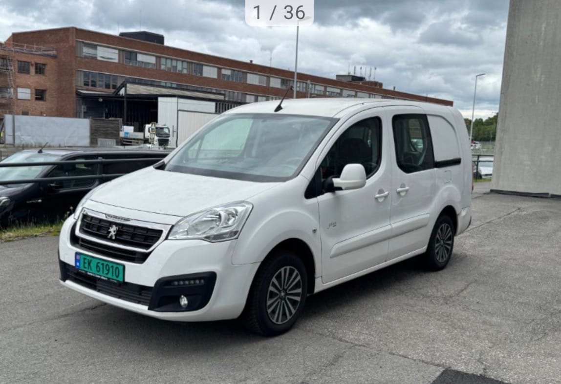 Peugeot Partner Varebil Elektrisk = Gratis bom og gateparkering i Oslo., 2017, Elektrisk, automatisk