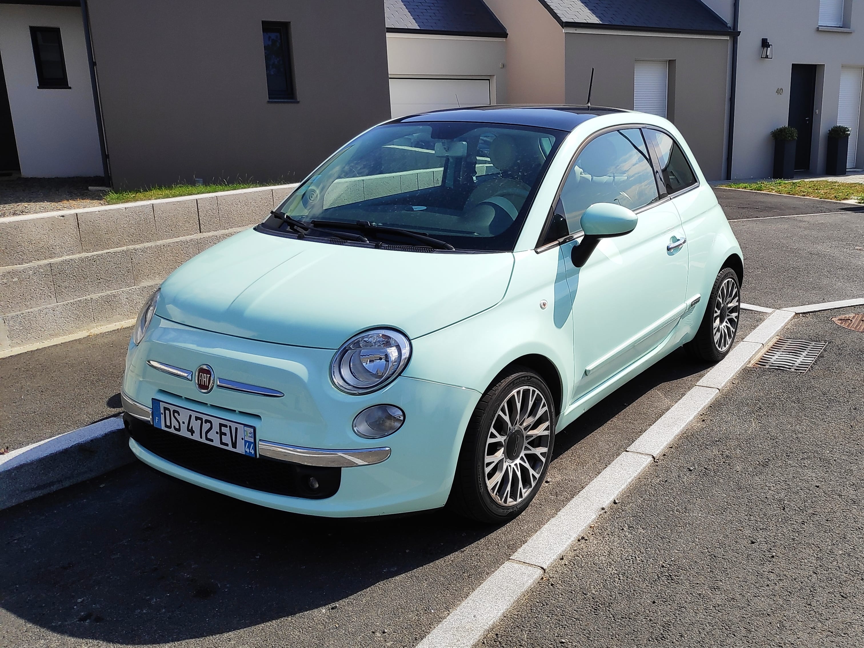 Fiat 500 vert menthe, 2015, Essence 95