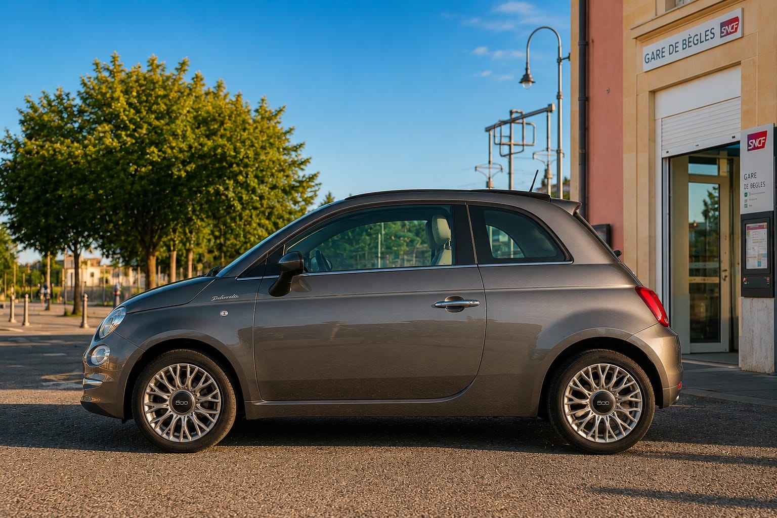 Fiat 500 C Hybride  Citadine fiable & économique – Bordeaux / Bègles / Gare Saint-Jean avec Climatisation