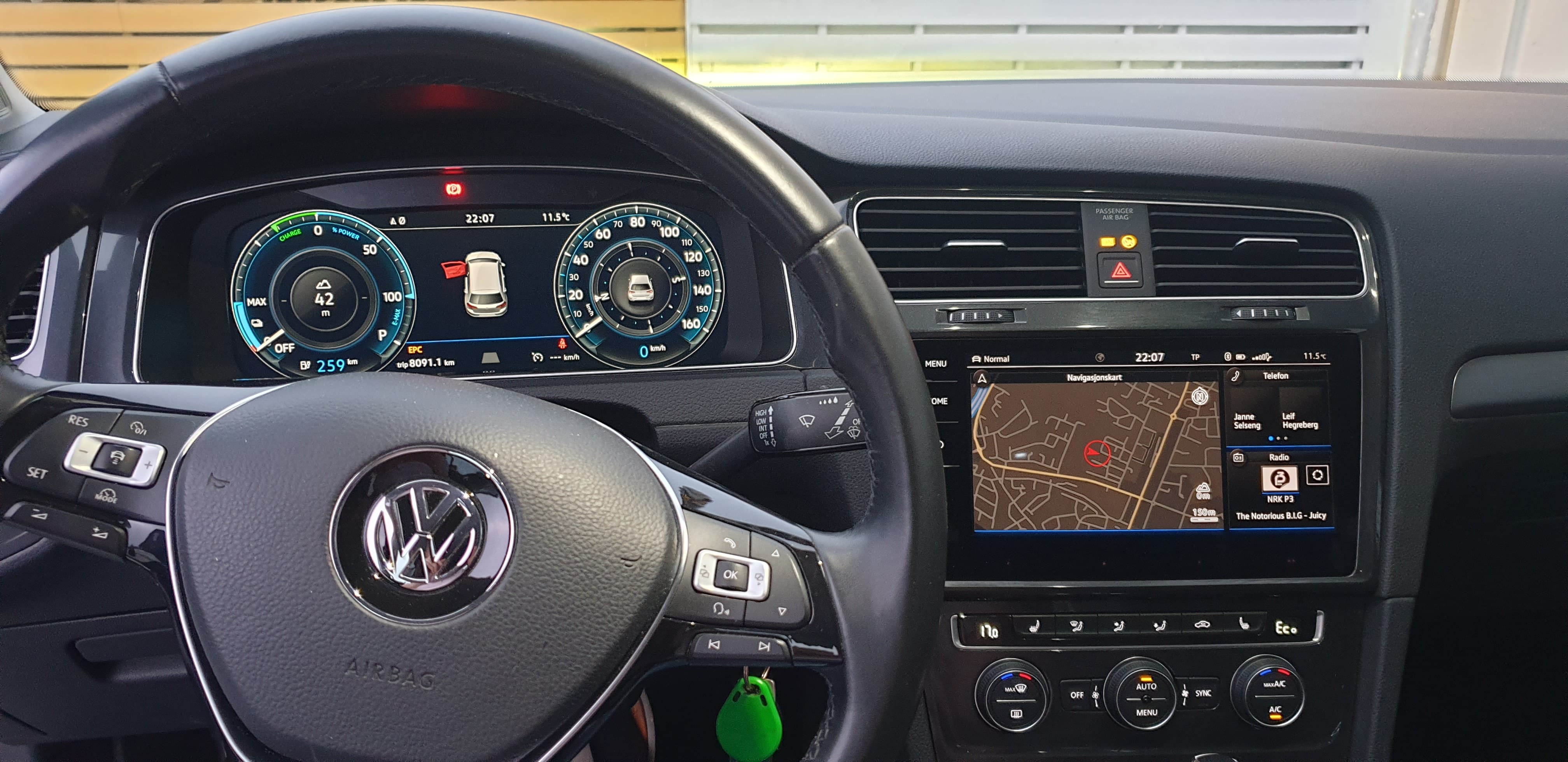 Volkswagen e-Golf med Bluetooth audio